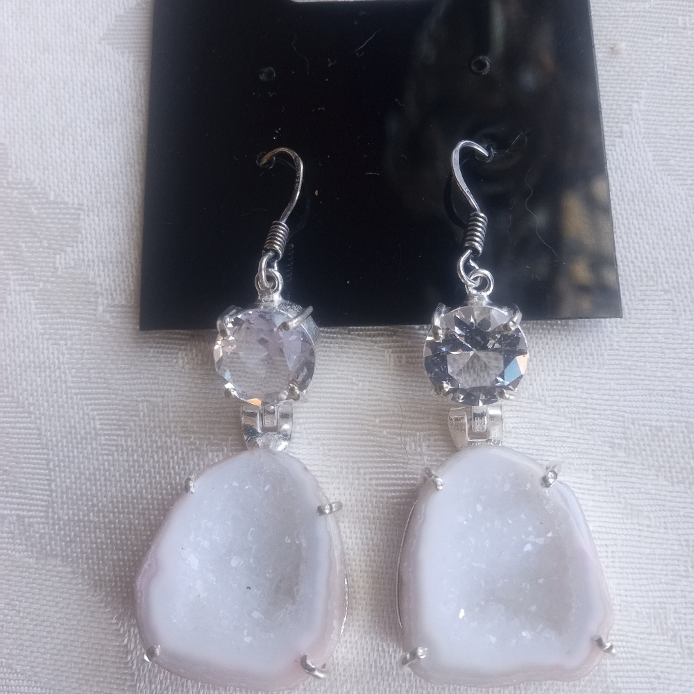 Crystal geode earrings